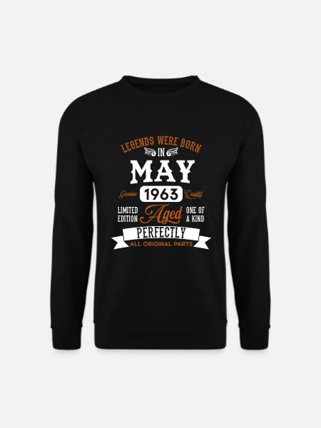 Jahrgang Mai 1963 Legenden Geburtstag Geschenk - Unisex Pullover - Schwarz