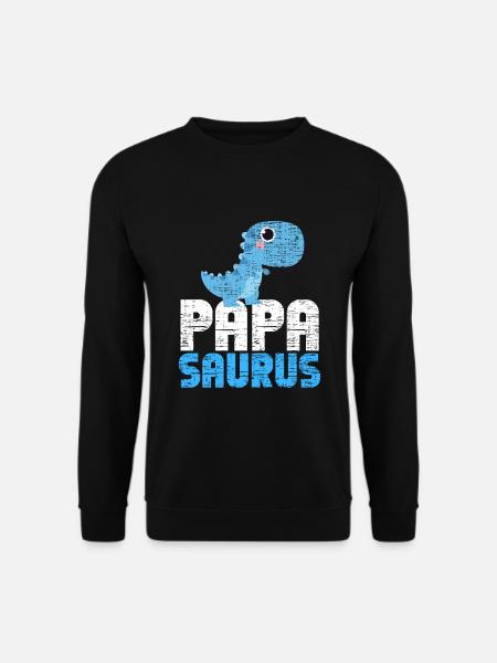 Papasaurus Dinosaurier Rex Papa Saurus Dad Dino - Unisex Pullover - Schwarz
