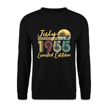 Juillet 1955 Cadeau d’anniversaire en édition limitée - Sweat-shirt Unisexe - noir - Devant - Alina (178cm) & Michal (187cm)