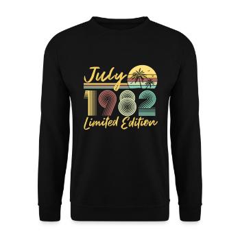 Juillet 1982 Cadeau d’anniversaire en édition limitée - Sweat-shirt Unisexe - noir - Devant - Alina (178cm) & Michal (187cm)