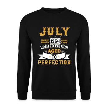 Anniversaire Juillet 1954 né Vintage - Sweat-shirt Unisexe - noir - Devant - Alina (178cm) & Michal (187cm)