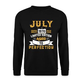 Anniversaire Juillet 1970 né Vintage - Sweat-shirt Unisexe - noir - Devant - Alina (178cm) & Michal (187cm)
