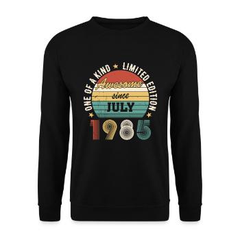 Génial depuis juillet 1985 Édition Limitée Anniversaire - Sweat-shirt Unisexe - noir - Devant - Alina (178cm) & Michal (187cm)