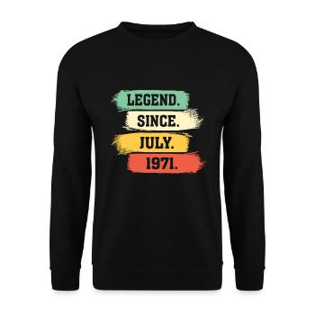 Legend since July 1971 - Unisex Pullover - Schwarz - Vorne - Alina (178cm) & Michal (187cm)