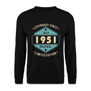 Juillet 1951 Vintage Retro Anniversaire - Sweat-shirt Unisexe - noir - Devant - Alina (178cm) & Michal (187cm)