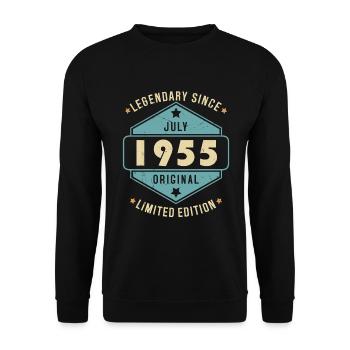 Juillet 1955 Vintage Retro Anniversaire - Sweat-shirt Unisexe - noir - Devant - Alina (178cm) & Michal (187cm)