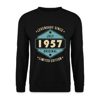 July 1957 Vintage Retro Birthday - Unisex Sweatshirt - black - Front - Alina (178cm) & Michal (187cm)