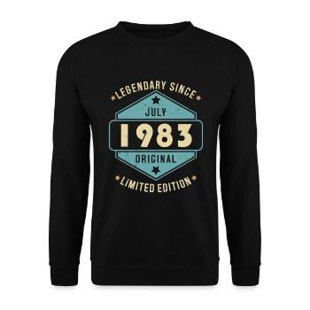 Juillet 1983 Vintage Retro Anniversaire - Sweat-shirt Unisexe - noir - Devant - Alina (178cm) & Michal (187cm)