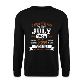 Né en juillet 1966 Legends Cadeau d’anniversaire - Sweat-shirt Unisexe - noir - Devant - Alina (178cm) & Michal (187cm)