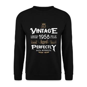 Juillet 1958 naissance Legends Birthday - Sweat-shirt Unisexe - noir - Devant - Alina (178cm) & Michal (187cm)
