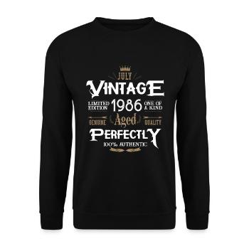 Juillet 1986 naissance Legends Birthday - Sweat-shirt Unisexe - noir - Devant - Alina (178cm) & Michal (187cm)