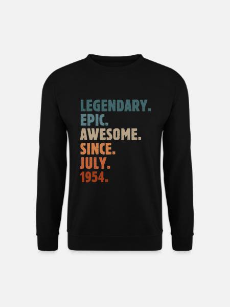 1954 Juli Vintage Jahrgang Geburtstag Geschenk - Unisex Pullover - Schwarz