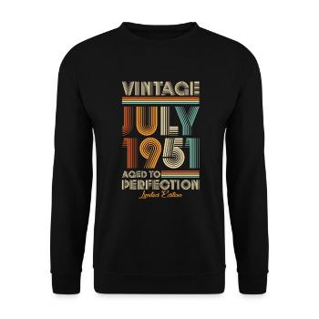 Vintage Aged To Perfection July 1951 - Unisex Sweatshirt - black - Front - Alina (178cm) & Michal (187cm)