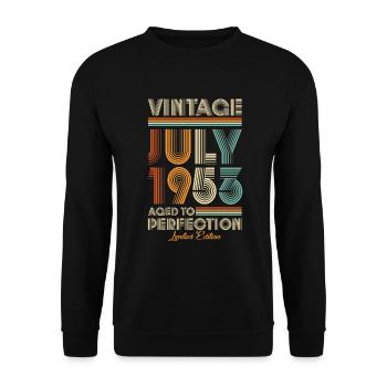 Vintage Aged To Perfection July 1953 - Unisex Sweatshirt - black - Front - Alina (178cm) & Michal (187cm)
