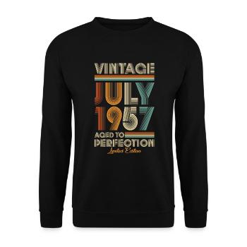 Vintage Aged To Perfection July 1957 - Unisex Sweatshirt - black - Front - Alina (178cm) & Michal (187cm)