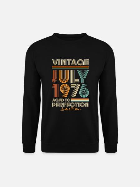 Vintage Aged To Perfection July 1976 - Unisex Pullover - Schwarz