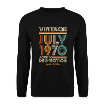 Millésime vieilli à la perfection Juillet 1970 - Sweat-shirt Unisexe - noir - Devant - Alina (178cm) & Michal (187cm)