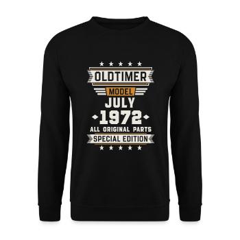 Oldtimer Juillet 1972 Cadeau d’anniversaire - Sweat-shirt Unisexe - noir - Devant - Alina (178cm) & Michal (187cm)