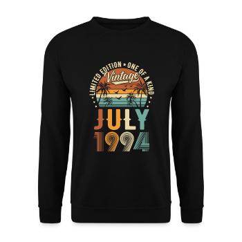Édition limitée Juillet 1994 Cadeau d’anniversaire - Sweat-shirt Unisexe - noir - Devant - Alina (178cm) & Michal (187cm)