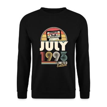 Juillet 1993 Vintage Cadeau d’anniversaire - Sweat-shirt Unisexe - noir - Devant - Alina (178cm) & Michal (187cm)