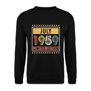Vintage July 1959 Limited Edition Birthday - Unisex Sweatshirt - black - Front - Alina (178cm) & Michal (187cm)