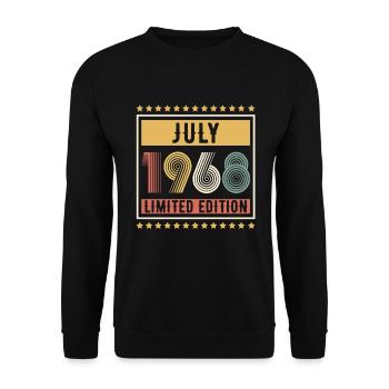 Vintage July 1968 Limited Edition Birthday - Unisex Sweatshirt - black - Front - Alina (178cm) & Michal (187cm)