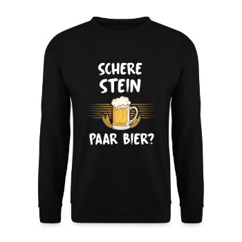 ? Lustiger Bier Spruch - Unisex Pullover - Schwarz - Vorne - Alina (178cm) & Michal (187cm)