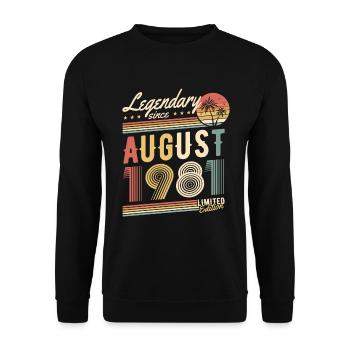 Légendaire depuis août 1981 Edition Limitée - Sweat-shirt Unisexe - noir - Devant - Alina (178cm) & Michal (187cm)