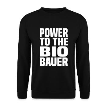 Power To The Bio Bauer - Unisex Pullover - Schwarz - Vorne - Alina (178cm) & Michal (187cm)