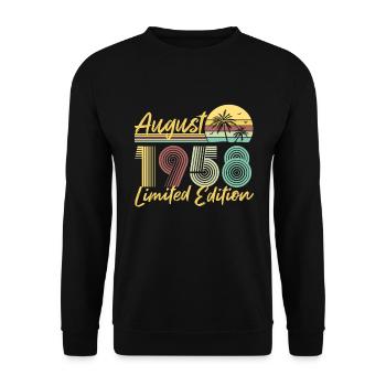 Août 1958 Cadeau d’anniversaire en édition limitée - Sweat-shirt Unisexe - noir - Devant - Alina (178cm) & Michal (187cm)