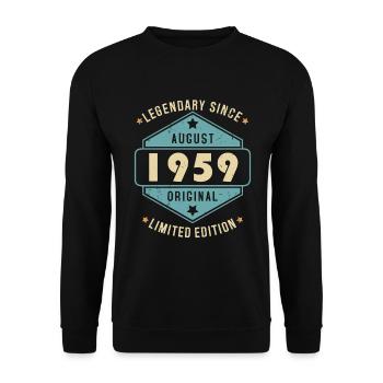 Août 1959 Vintage Retro Anniversaire - Sweat-shirt Unisexe - noir - Devant - Alina (178cm) & Michal (187cm)