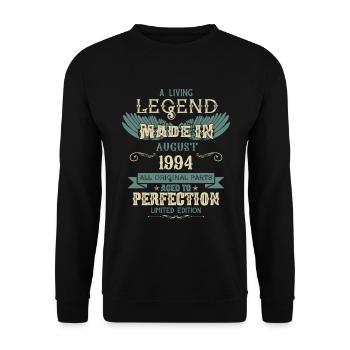 Août 1994 Vintage Anniversaire - Sweat-shirt Unisexe - noir - Devant - Alina (178cm) & Michal (187cm)