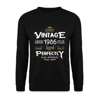 Août 1986 naissance Legends Birthday - Sweat-shirt Unisexe - noir - Devant - Alina (178cm) & Michal (187cm)