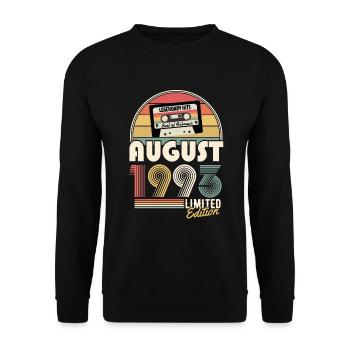 Août 1993 Vintage Cadeau d’anniversaire - Sweat-shirt Unisexe - noir - Devant - Alina (178cm) & Michal (187cm)