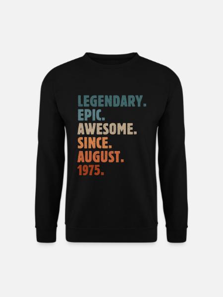 1975 August Vintage Jahrgang Geburtstag Geschenk - Unisex Pullover - Schwarz