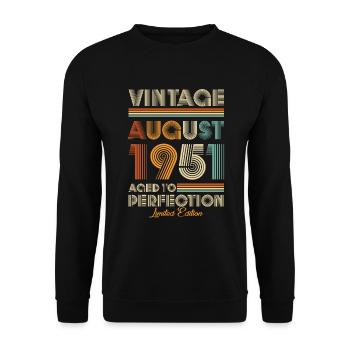Vintage Aged To Perfection August 1951 - Unisex Sweatshirt - black - Front - Alina (178cm) & Michal (187cm)