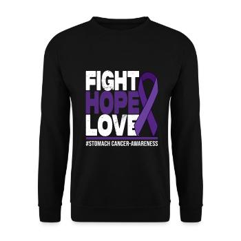 Fight Hope Love - Stomach Cancer Awareness - Unisex Pullover - Schwarz - Vorne - Alina (178cm) & Michal (187cm)