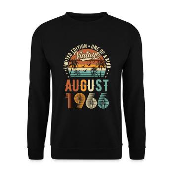 Limited Edition August 1966 Geburtstag Geschenk - Unisex Pullover - Schwarz - Vorne - Alina (178cm) & Michal (187cm)