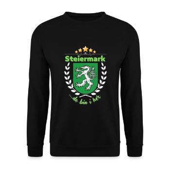 Steiermark Geschenkidee für Steirer - Unisex Pullover - Schwarz - Vorne - Alina (178cm) & Michal (187cm)