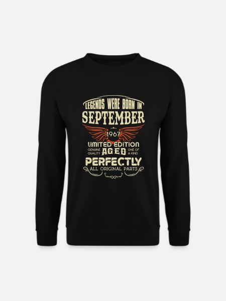 Legends Were Born In September 1967 Birthday - Unisex Pullover - Schwarz