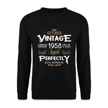 Septembre 1958 naissance Légendes anniversaire - Sweat-shirt Unisexe - noir - Devant - Alina (178cm) & Michal (187cm)