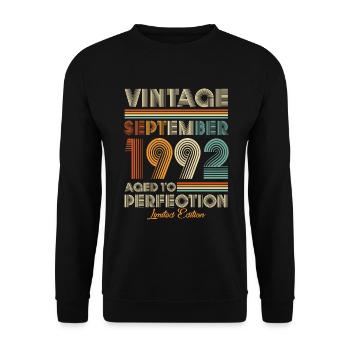 Vintage Aged To Perfection September 1992 - Unisex Sweatshirt - black - Front - Alina (178cm) & Michal (187cm)