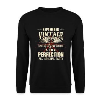 Retro Legends Cadeau d’anniversaire Septembre 1977 - Sweat-shirt Unisexe - noir - Devant - Alina (178cm) & Michal (187cm)