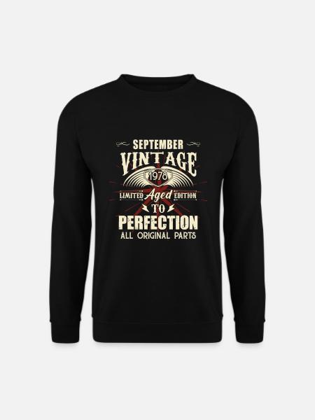 Retro Legends Birthday Gift September 1978 - Unisex Sweatshirt - black