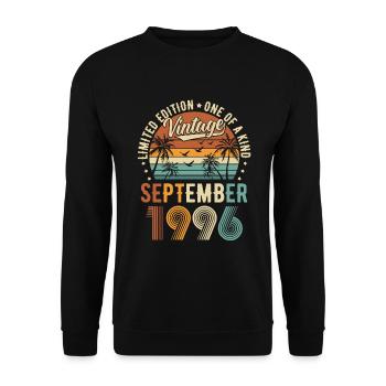 Limited Edition September 1996 Geburtstag Geschenk - Unisex Pullover - Schwarz - Vorne - Alina (178cm) & Michal (187cm)