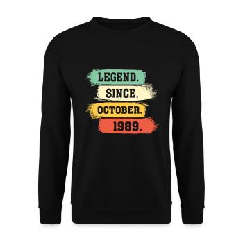 Legend since October 1989 - Unisex Pullover - Schwarz - Vorne - Alina (178cm) & Michal (187cm)