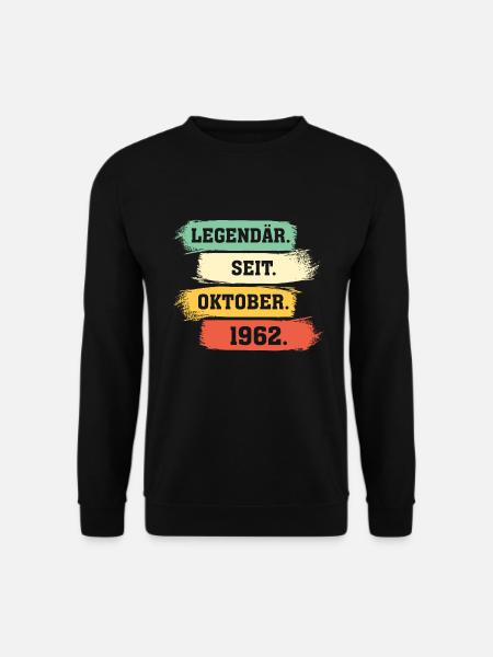 Legendär seit Oktober 1962 Geburtstag Geschenk - Unisex Pullover - Schwarz