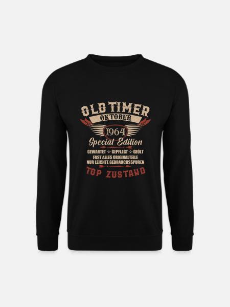 Oldtimer Oktober 1964 Jahrgang Geburtstag - Unisex Pullover - Schwarz