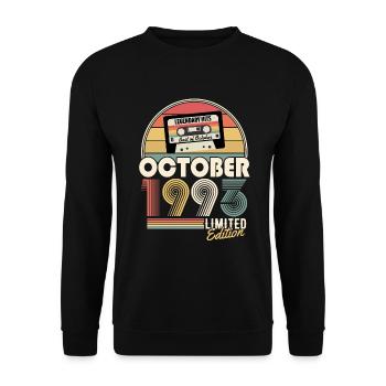 Octobre 1993 Vintage Cadeau d’anniversaire - Sweat-shirt Unisexe - noir - Devant - Alina (178cm) & Michal (187cm)