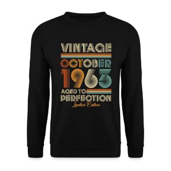 Vintage Aged To Perfection October 1963 - Unisex Sweatshirt - black - Front - Alina (178cm) & Michal (187cm)